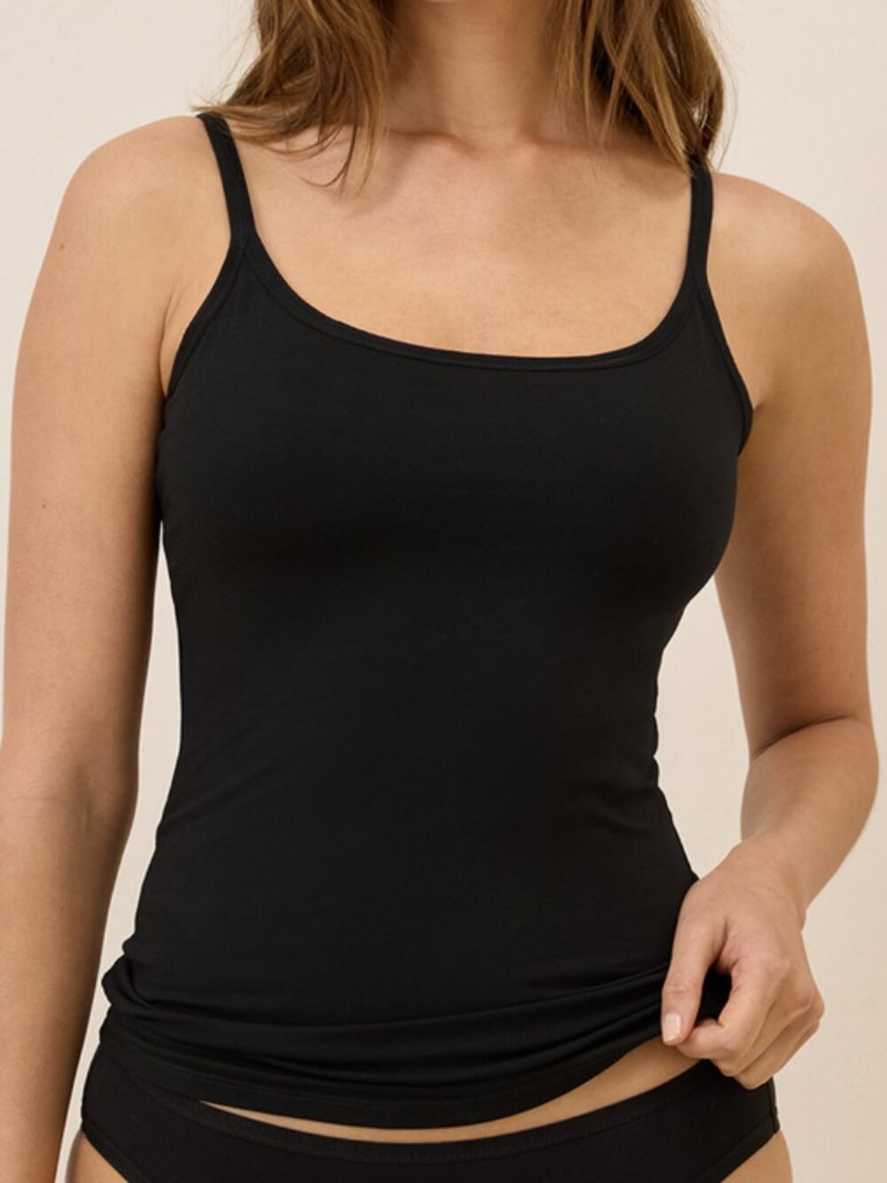 Women's Black Shelf Bra Camisole Large